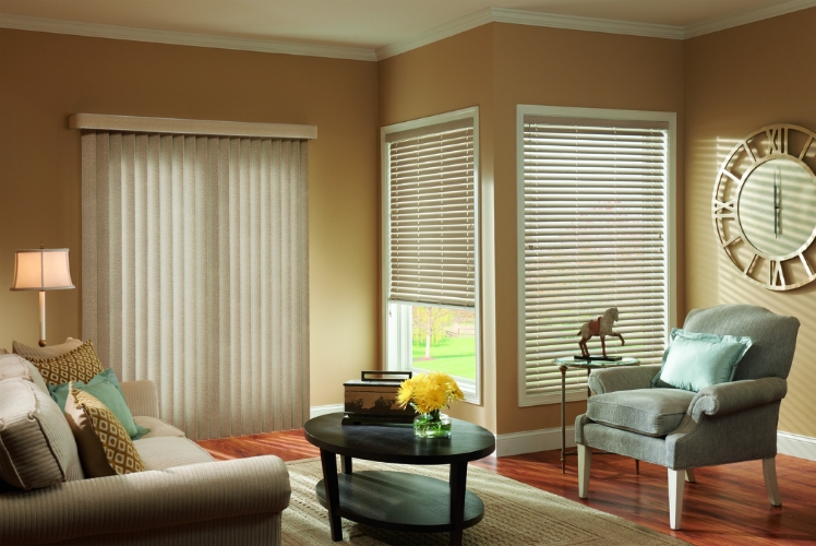 ShutterLuxe can help you coordinate your vinyl blinds with horizontal blinds and plenty of fabric, textures, and colors to choose from.